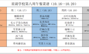 星湖学校2023-2024学年第一学期第八周午餐食谱